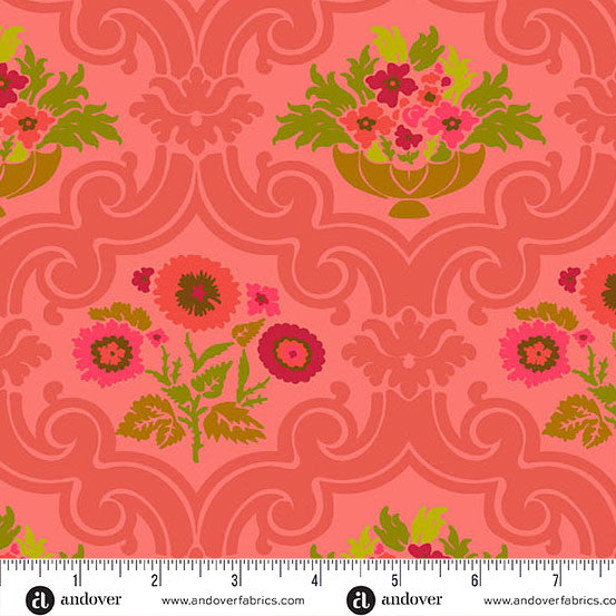 Camp Kitschy Lala- Grapefruit Courtyard: Sold by the 1/2 yard