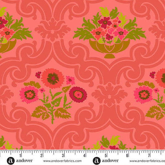 Camp Kitschy Lala- Grapefruit Courtyard: Sold by the 1/2 yard