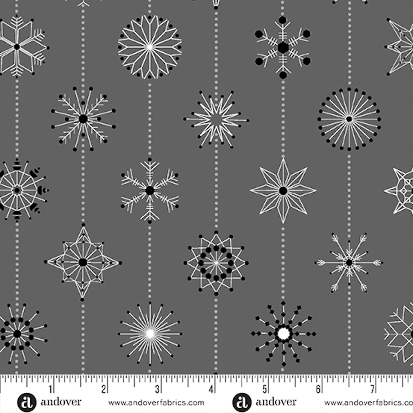 Deco Frost- Sleet Snowflakes: Sold By The 1/2 Yard.