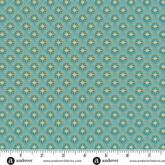 Luna- Teal Glow: Sold by the 1/2 yard