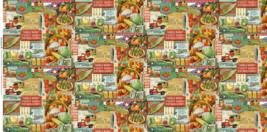 Farm and Garden- Garden Collage: Sold by the 1/2 yard