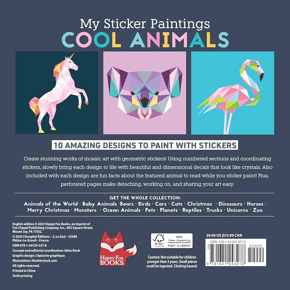 Cool Animals Sticker Painting Book