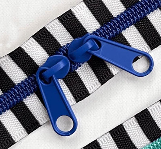 Black & White 30" Zipper- Blue