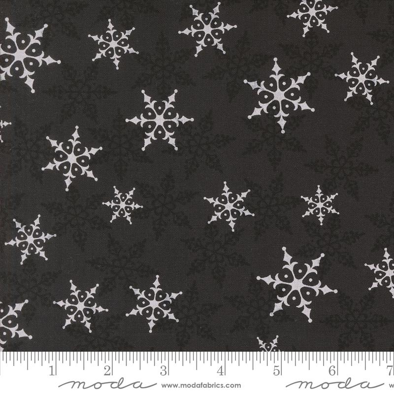 Winter Friends- Charcoal Black Falling Snow: Sold by the 1/2 Yard
