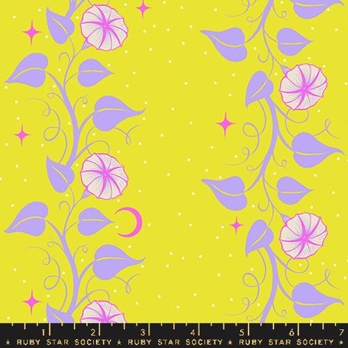 Glow Garden- Citron Moon Vines: Sold by the 1/2 yard