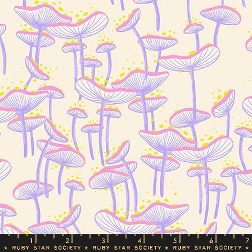 Glow Garden- Natural Fungi: Sold by the 1/2 yard