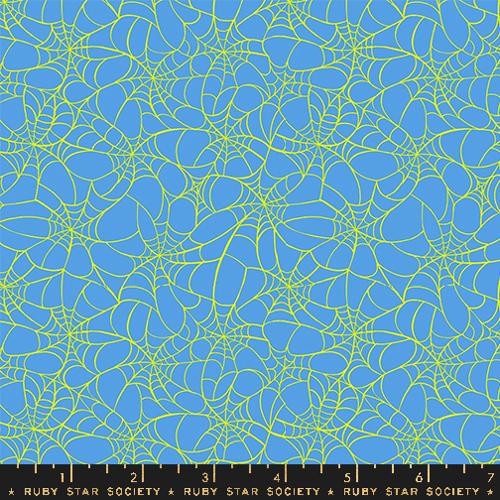 Glow Garden- Lindley Blue Tangled Web: Sold by the 1/2 yard