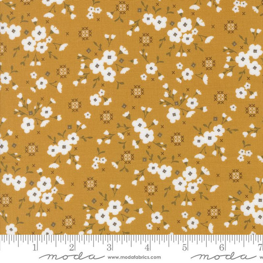 Sun Drenched- Golden Stitched Lullaby: Sold By The 1/2 Yard