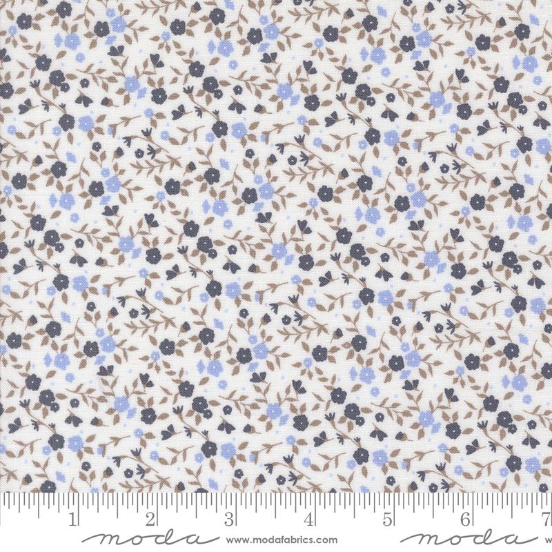 Sun Drenched- Cloud Indigo Tiny Floral Toss: Sold By The 1/2 Yard