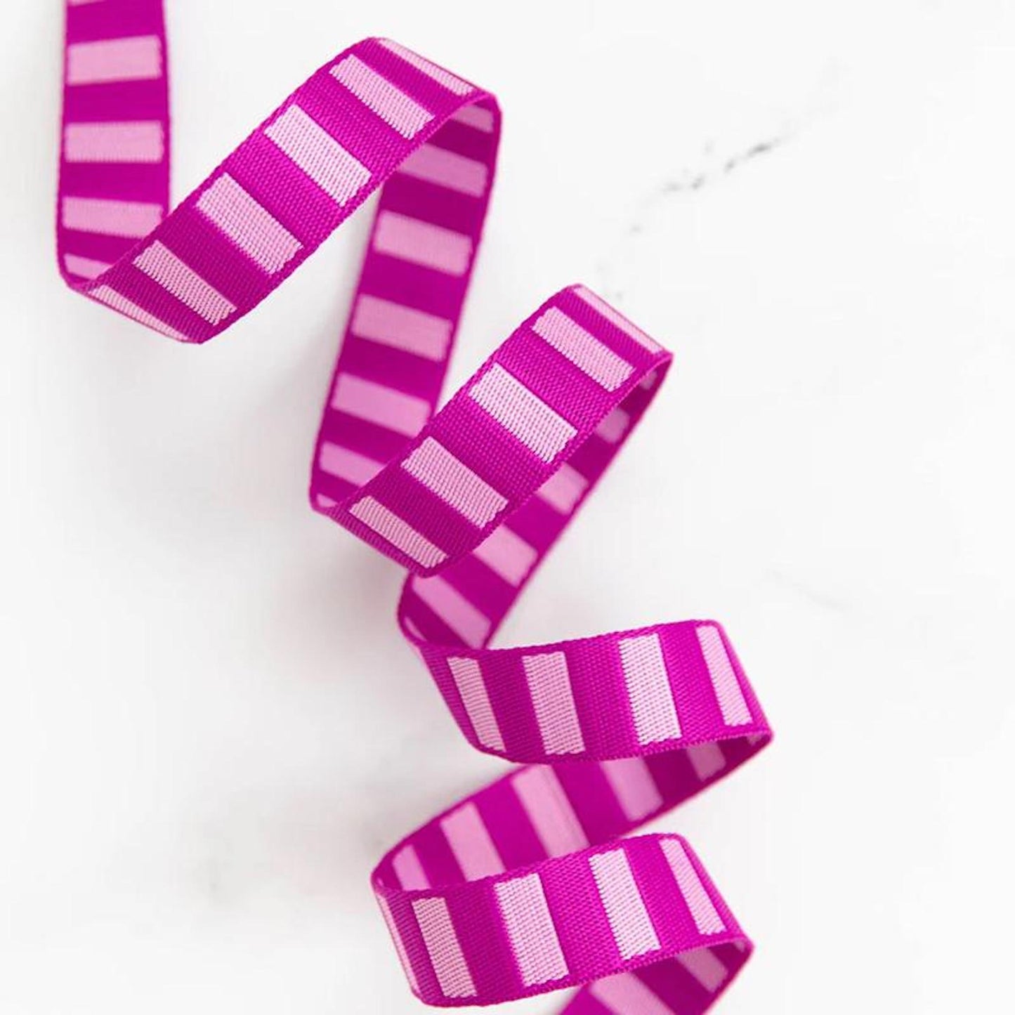 1" Bold Stripe Webbing- Berry & Peony: Sold By the Yard