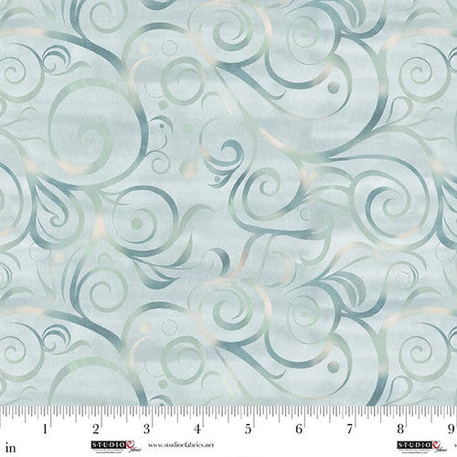 Hazy Shade of Winter- Ice Windy Swirl: Sold By The 1/2 Yard