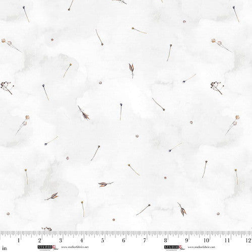Hazy Shade of Winter- Pearl Dry Ditsy: Sold By The 1/2 Yard