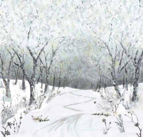 Hazy Shade of Winter- Slate Winter Road 44" Panel: Sold by the Panel