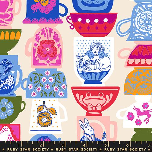Hello Alice- Shell Tea Party: Sold by the 1/2 yard