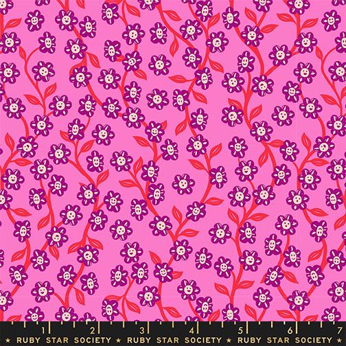 Hello Alice- Lipstick Chatty Garden: Sold by the 1/2 yard
