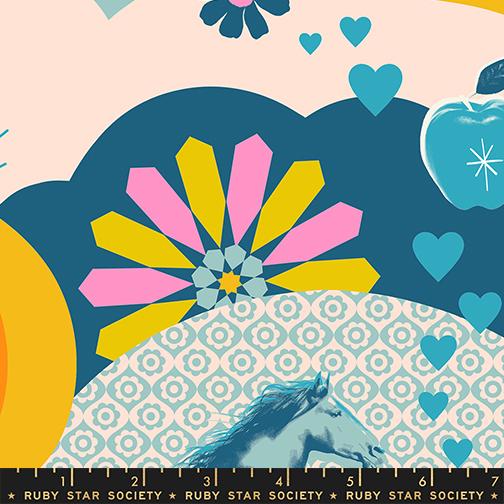 Best Day Ever- Teal Main: Sold by the 1/2 Yard