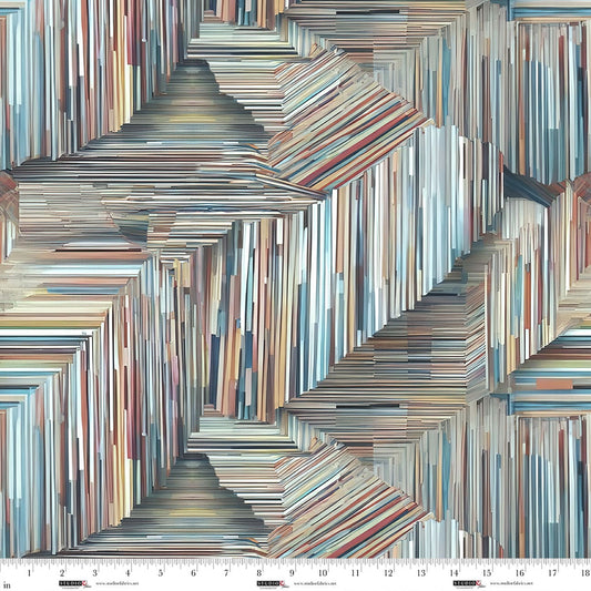 Out of the Woodwork- Turquoise Slats: Sold By The 1/2 Yard