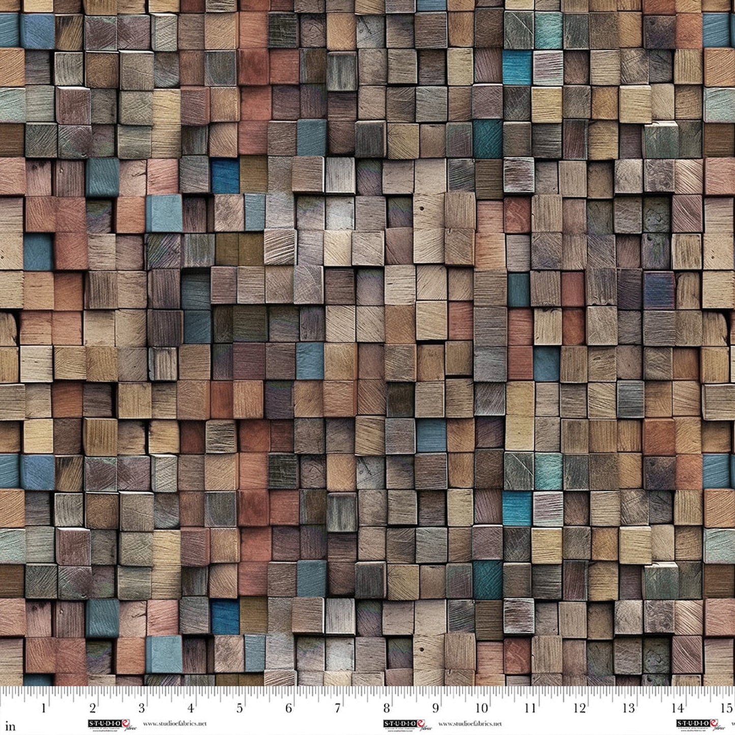 Out of the Woodwork- Mocha Stack: Sold By The 1/2 Yard