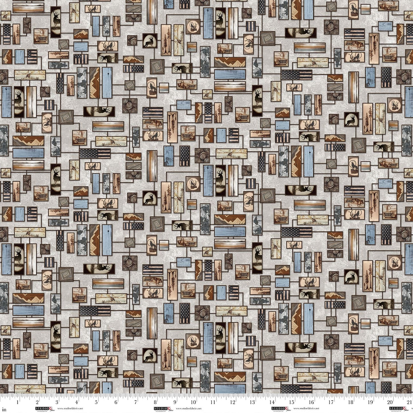 Out of the Woodwork- Mist Woodburn Art Wall: Sold By The 1/2 Yard