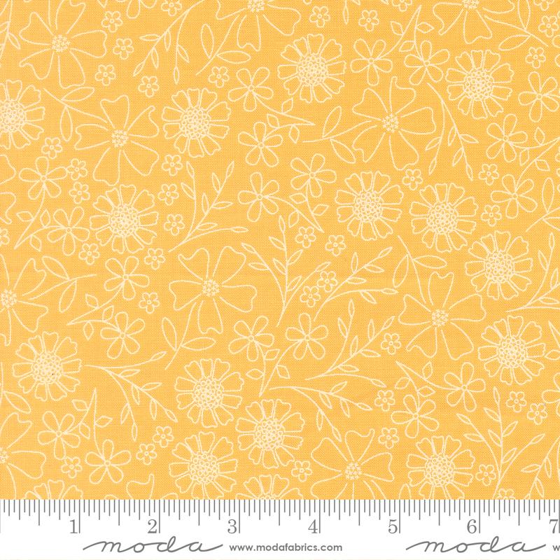 In the Garden- Goldenrod Garden Sketch: Sold By The 1/2 Yard