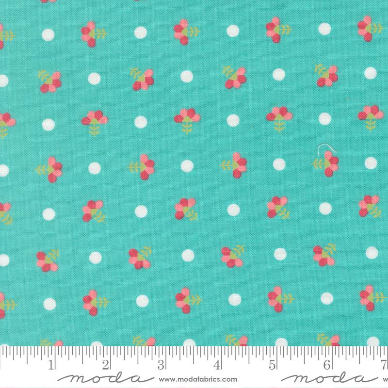 In the Garden- Bermuda Dotted Sprig: Sold By The 1/2 Yard