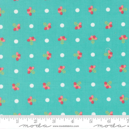 In the Garden- Bermuda Dotted Sprig: Sold By The 1/2 Yard