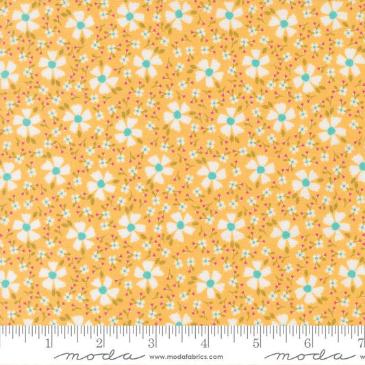 In the Garden- Goldenrod Bloom and Blossom: Sold By The 1/2 Yard