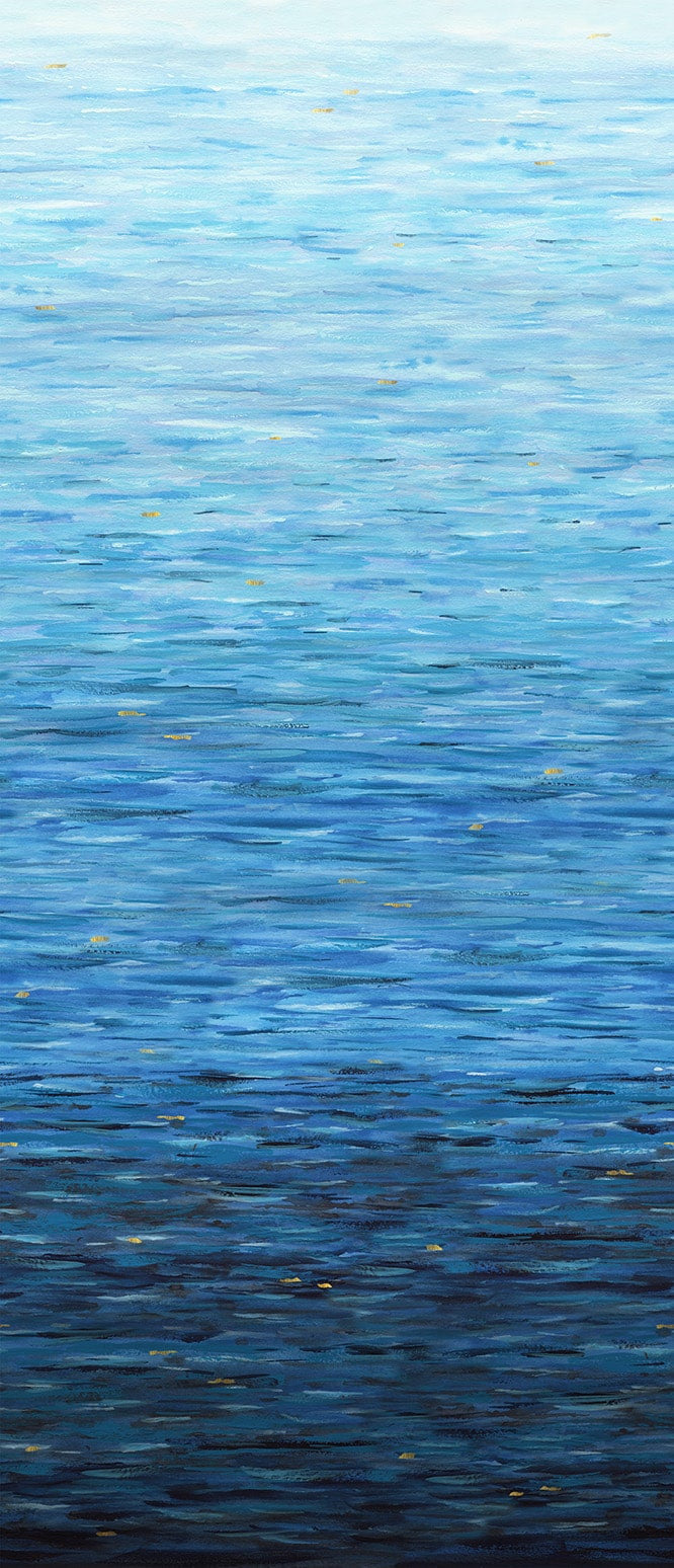Behind Blue Eyes- Pacific Water Texture Ombre: Sold By The 1/2 Yard