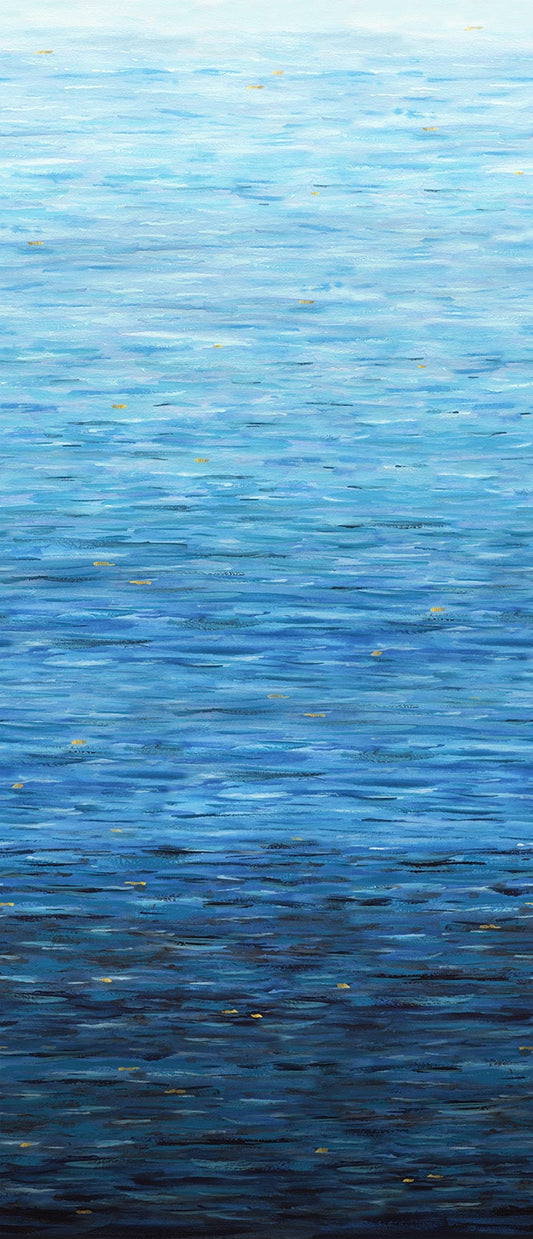 Behind Blue Eyes- Pacific Water Texture Ombre: Sold By The 1/2 Yard
