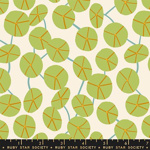 Calathea- Natural Pilea: Sold by the 1/2 Yard