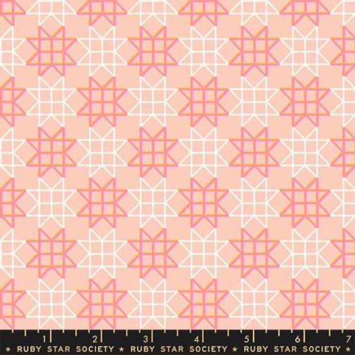 Paper Cuts 2- Peach Puff Paper Star Patchwork: Sold by the 1/2 yard