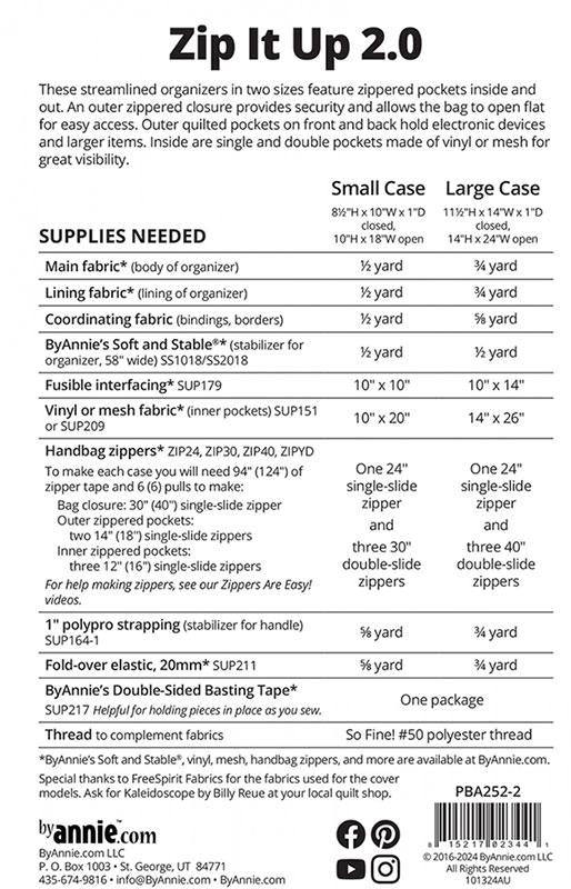 Zip It Up 2.0 Pattern