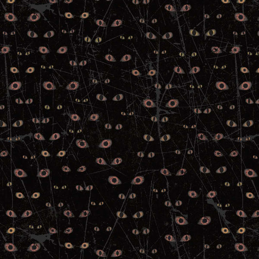 Scary Spice- Charcoal Cate Eye: Sold by the 1/2 yard