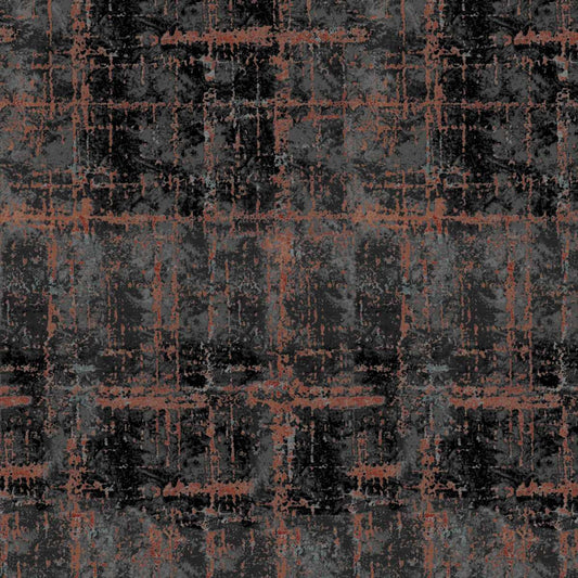 Scary Spice- Graphite Rough Plaid: Sold by the 1/2 yard