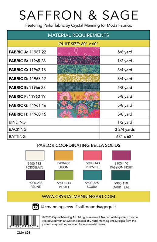 Saffron & Sage Quilt Pattern