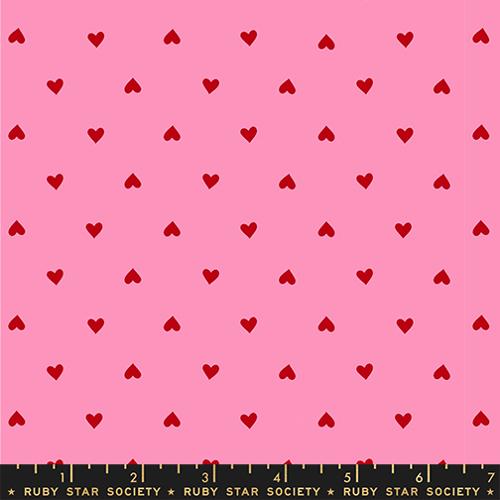 Trinketry- Flamingo Hearts: Sold by the 1/2 Yard