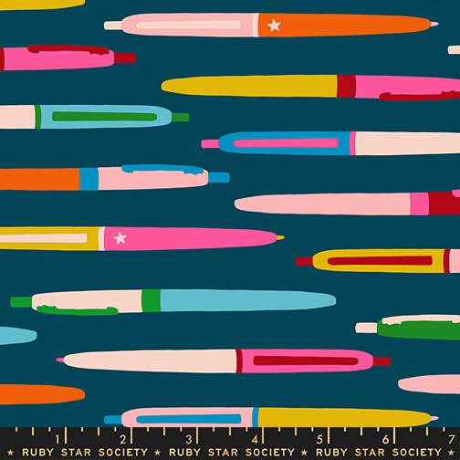 Trinketry- Galaxy Pens: Sold by the 1/2 Yard