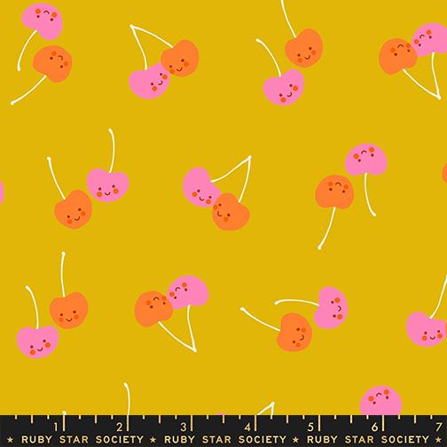 Trinketry- Goldenrod Cherry Friends: Sold by the 1/2 Yard