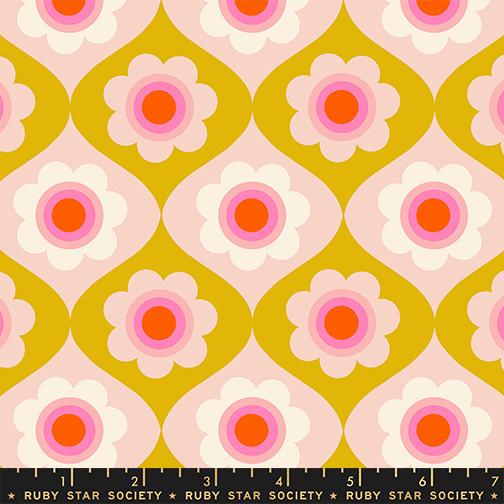 Trinketry- Goldenrod Trinketry Floral: Sold by the 1/2 Yard