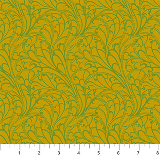 Wild Abandon- Olive Passing Fancy: Sold By The 1/2 Yard