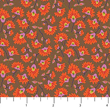 Camouflage- Orange Groundcover: Sold By The 1/2 yard