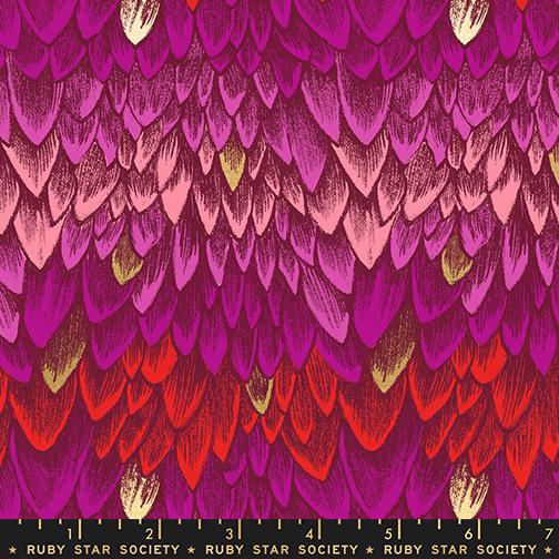 Fireglow- Rose Metallic Scales: Sold by the 1/2 yard