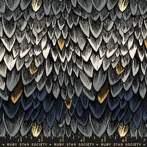 Fireglow- Smoke Metallic Scales: Sold by the 1/2 yard