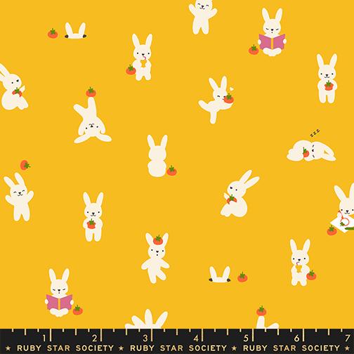 Persimmon- Dandelion Bun E and Sammy: Sold by the 1/2 yard