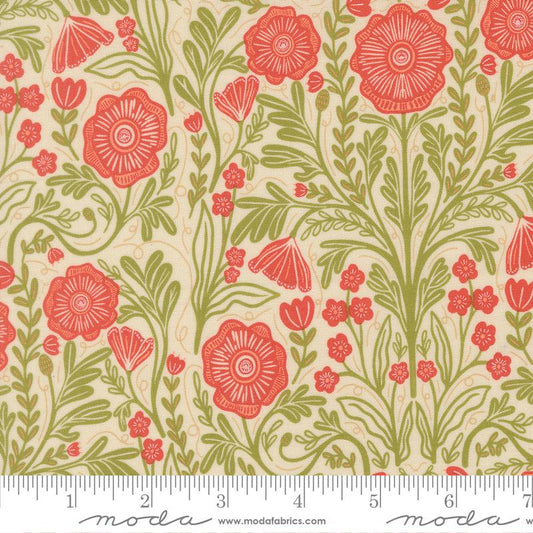 The Henhouse- Cloud Poppy Florals: Sold by the 1/2 Yard
