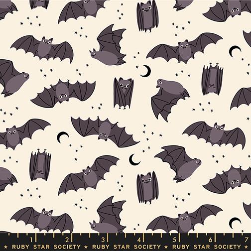 Freaky Familiar- Natural Fat Bats: Sold by the 1/2 Yard