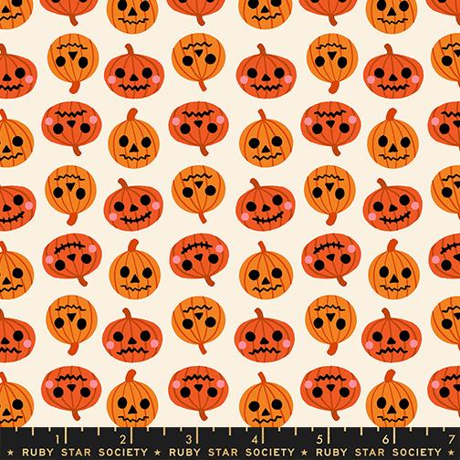 Freaky Familiar- Orange Pumpkin Party: Sold by the 1/2 Yard