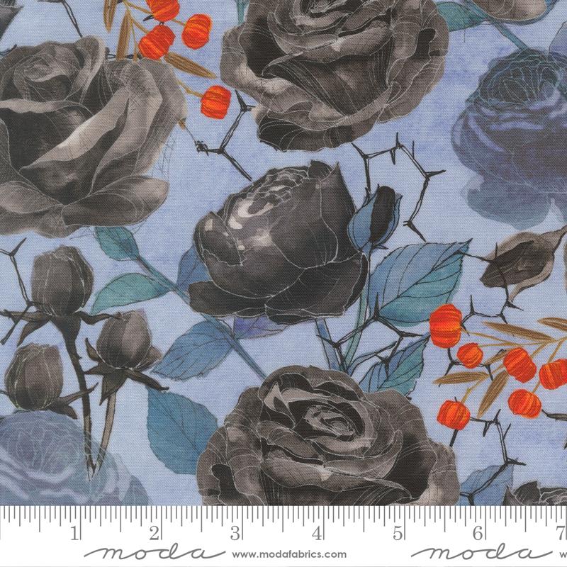 Coven- Sky Coven Rose: Sold by the 1/2 yard