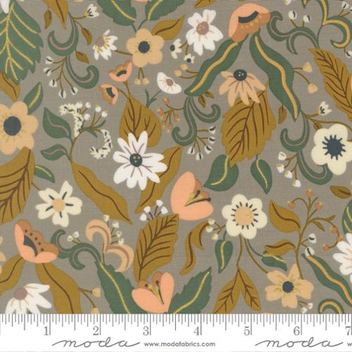 Sunlit Ruins- Silver Violet Haze Metallic: Sold By The 1/2 Yard