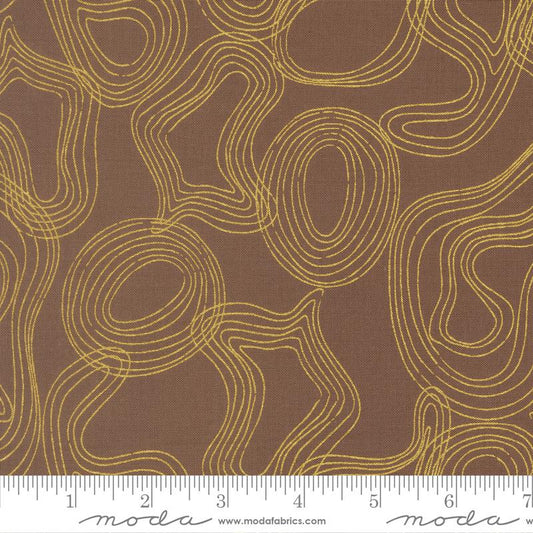 Sunlit Ruins- Mauve Shadow Grove Metallic: Sold By The 1/2 Yard